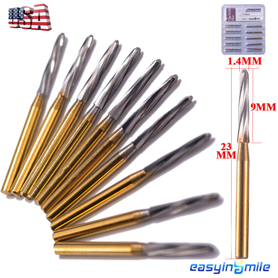 Dental Endo-Z Tungsten Carbide Endodontic drill FG Bur Surgical Cutter Bur 10pcs