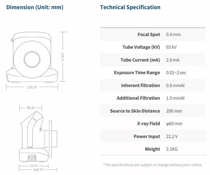 Xpect Vision XVbeam2000 Handheld Dental X-Ray System