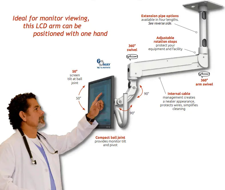 Healthcare/Dental Office – Elite 5120 Single Arm Ceiling Mount – ICW