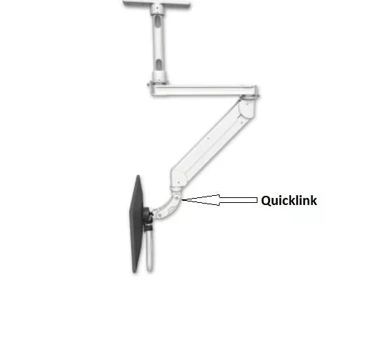 Monitor Ceiling Mount ICW Titan Elite Space-Saving T2 Dental,Monitor adjuster-Quicklink