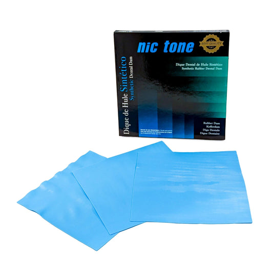 MDC NIC TONE® Synthetic (Non-Latex) Dental Dam Medium Blue 6"x6" 15 Sheets/box