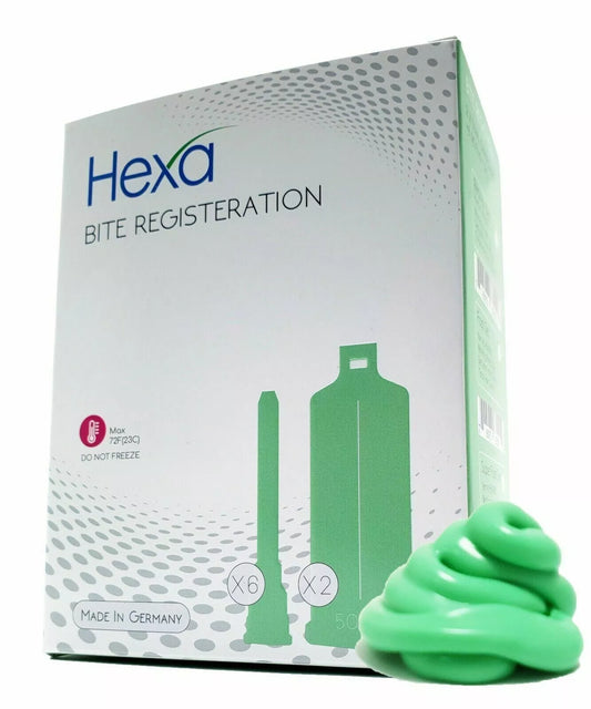 HEXA Bite Registration Material Fast set 4 x 50ML Cartridges + 8 Tips