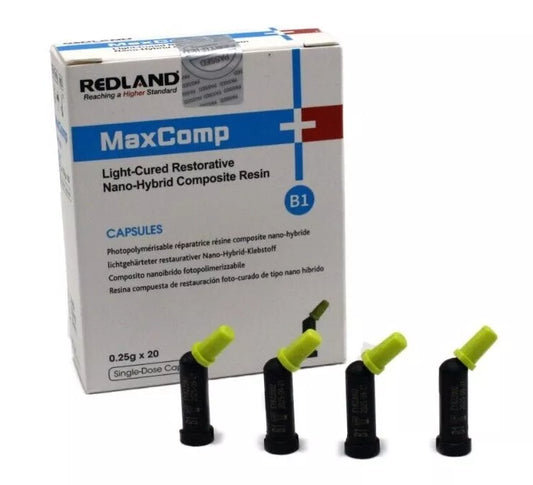 MaxComp LC Nano-Hybrid Composite Resin 20x0.25g Capsules Shade B1 (Exp: 2026-12)