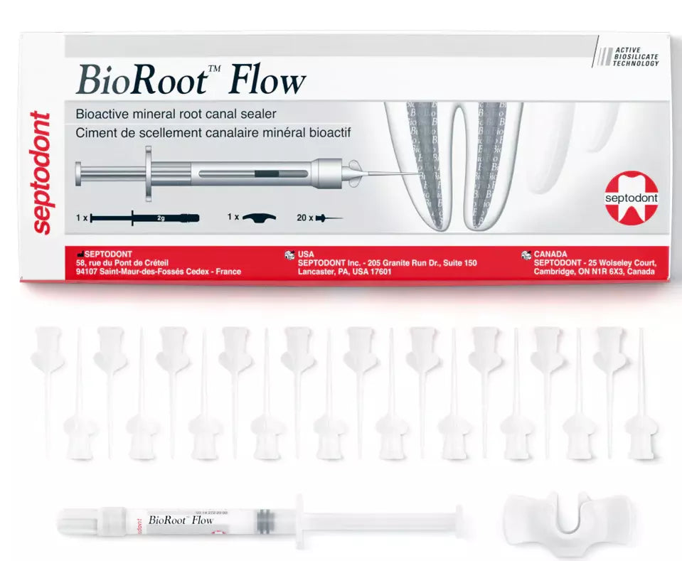 Septodont BioRoot® Flow Bioactive Mineral BioCeramic Root Canal Sealer 2gm Syringe+20 Tips