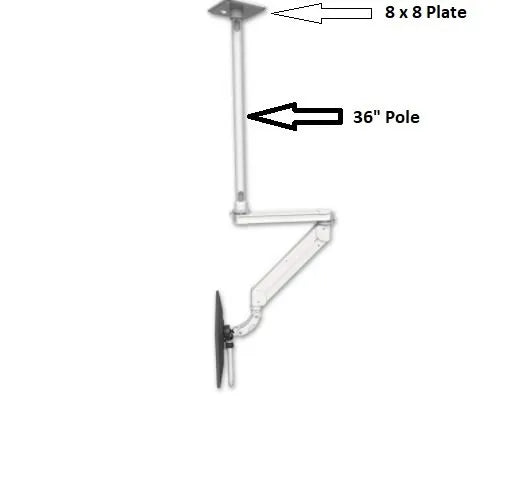 Monitor Ceiling Mount ICW Titan Elite Space-Saving T2 Dental,Monitor adjuster-Quicklink