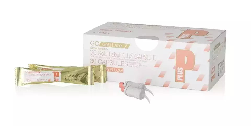 GC FUJI PLUS (GOLD LABEL) LUTING CEMENT YELLOW - 30 CAPSULES