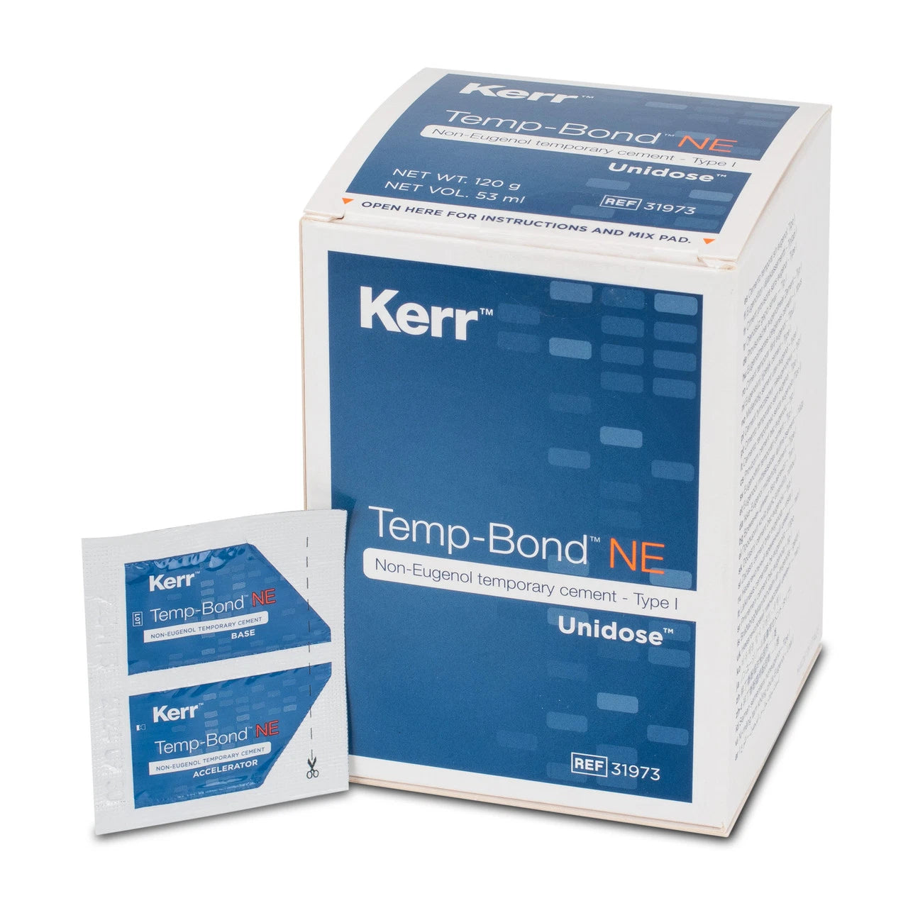 KERR ORIGINAL Temp-Bond NE Temporary Cement 2.4gm Unidose Base & Accelerator