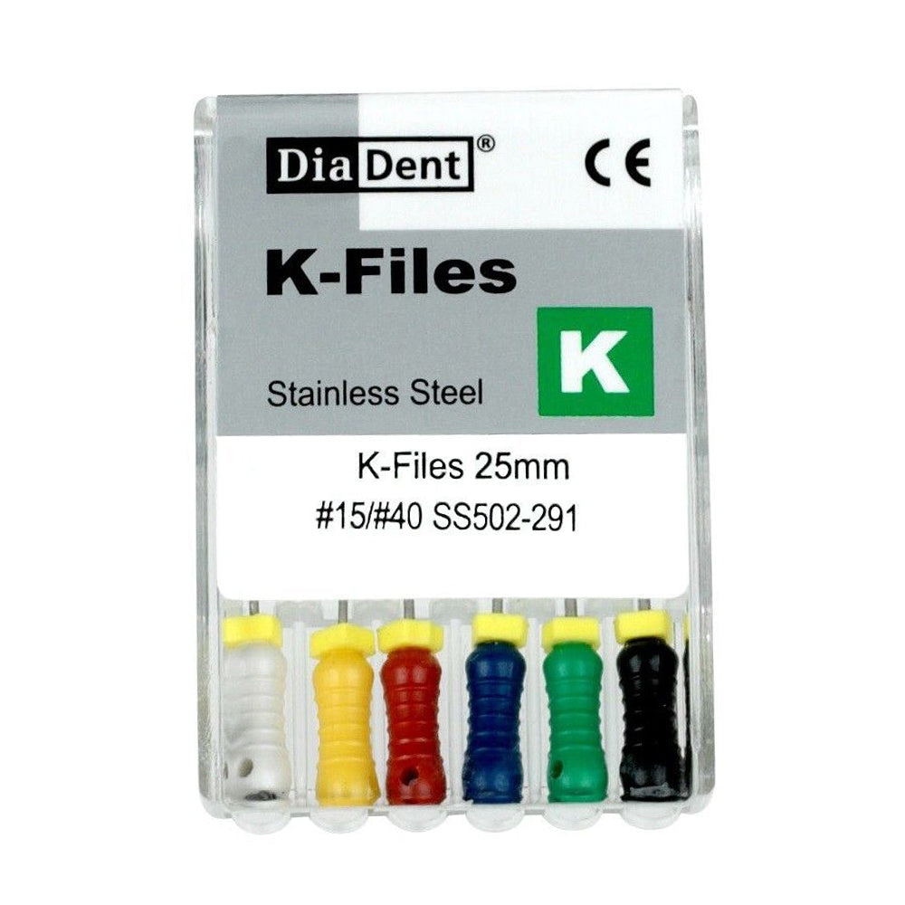 DiaDent Dental Endodontic root canal file K-file 21mm - 25mm  30 files/pack