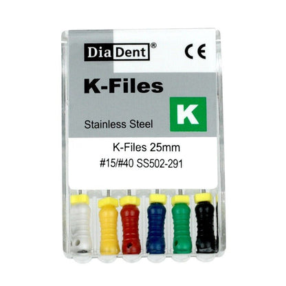 DiaDent Dental Endodontic root canal file K-file 21mm - 25mm  30 files/pack