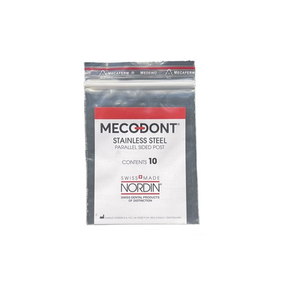 MECODONT Dental S S Parallel Sided Post 10/Pk Refill by NORDIN-SWISS