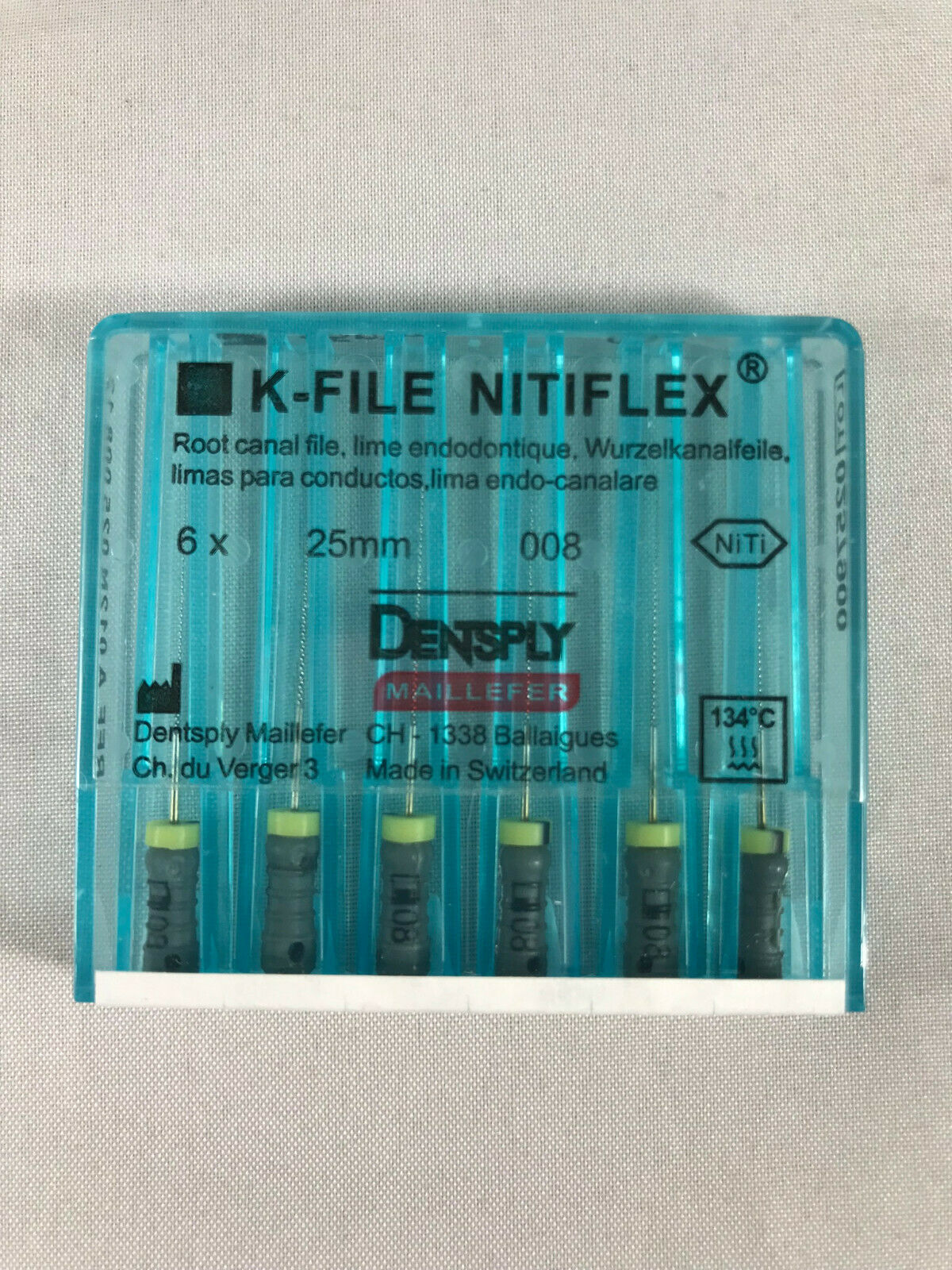 Dentsply Maillefer K-file Endodontic NiTiFlex steel 6files/pk