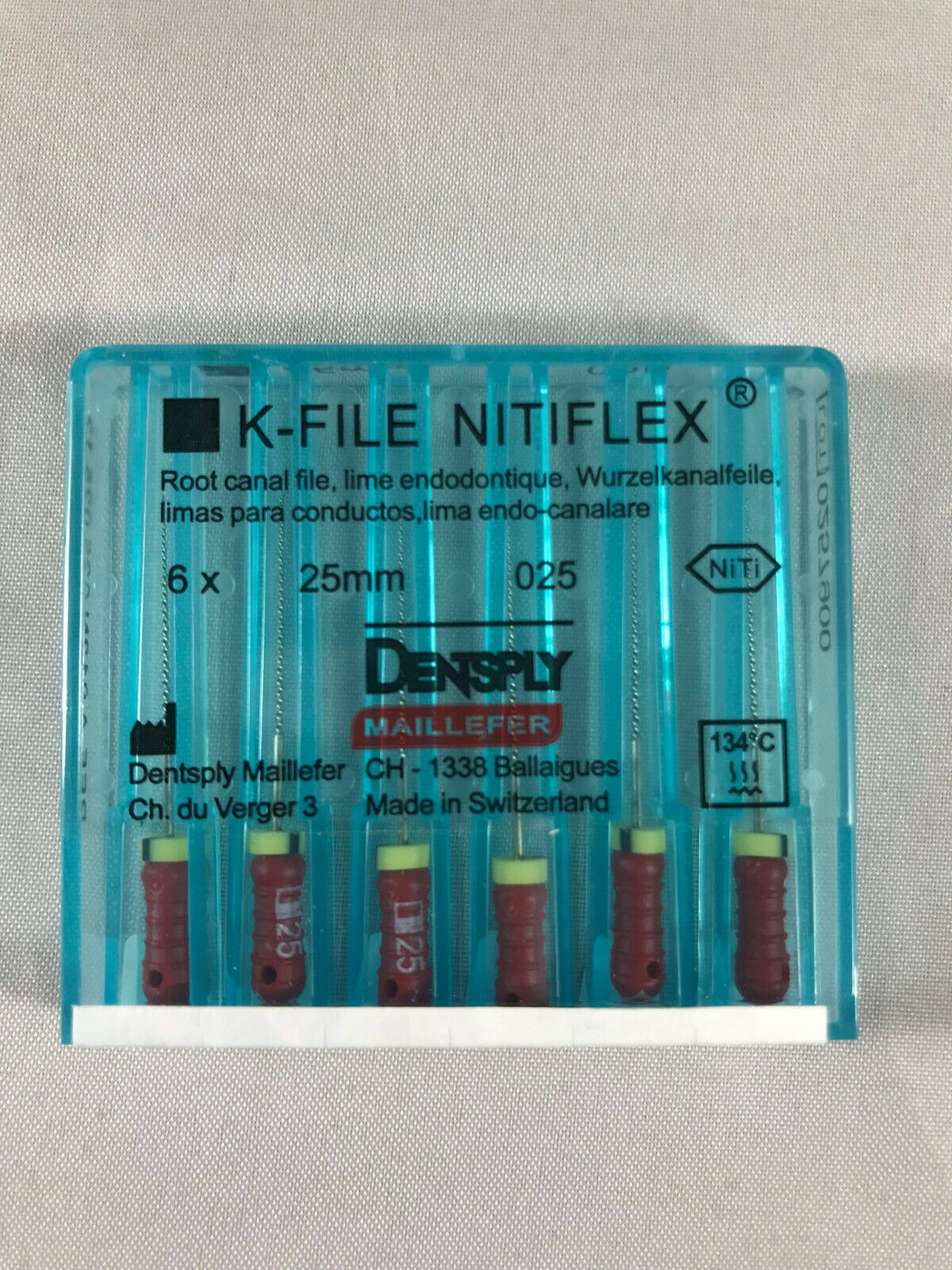 Dentsply Maillefer K-file Endodontic NiTiFlex steel 6files/pk