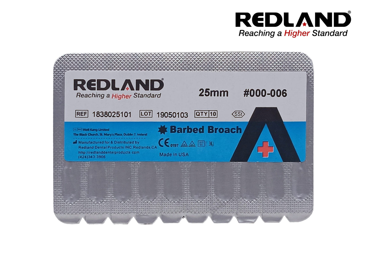 Redland Dental Endo Stainless Steel Barbed Broaches 25 mm (30 pc.)