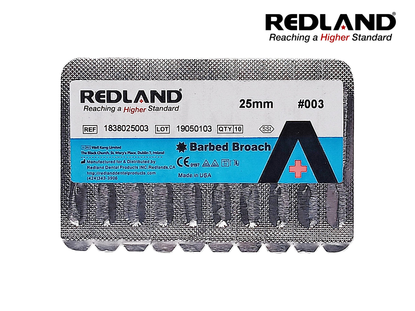 Redland Dental Endo Stainless Steel Barbed Broaches 25 mm (30 pc.)