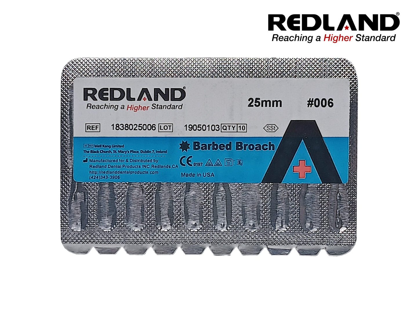 Redland Dental Endo Stainless Steel Barbed Broaches 25 mm (30 pc.)