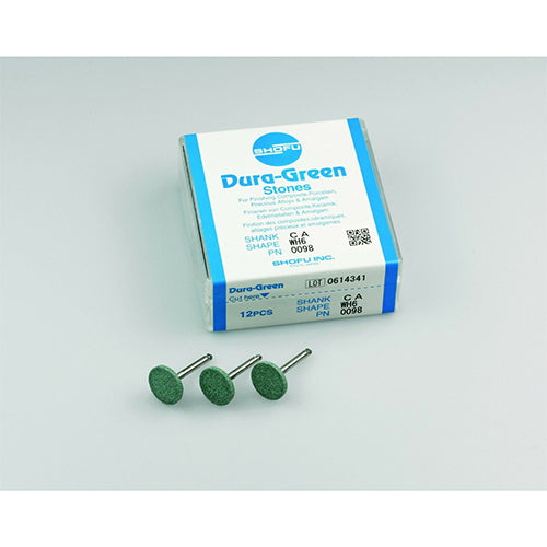 Shofu Dental Abrasives Dura-Green Silicon Carbide Stones Shank CA/Shape WH6 -12pc