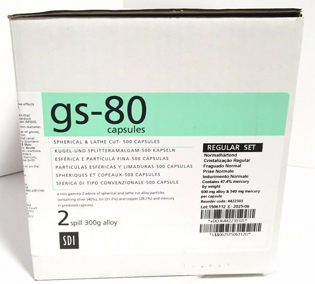 SDI GS-80 Fast Set 2 Spill 500 Capsules Economical Non-Gamma 2 Admix Alloy