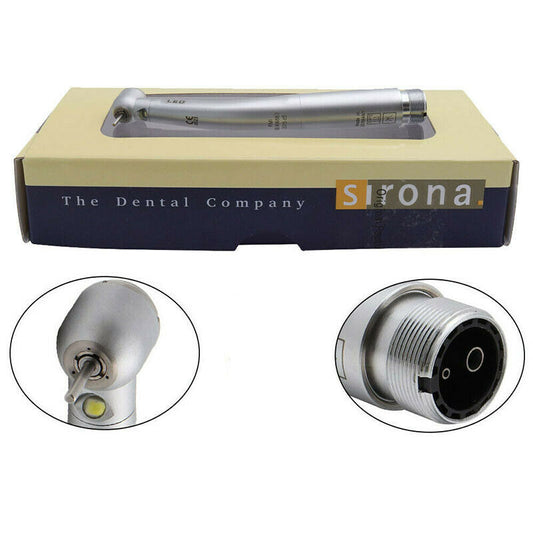 2x Sirona T3 Racer Dental High Speed Handpiece LED Fiber Optic 2/4Holes
