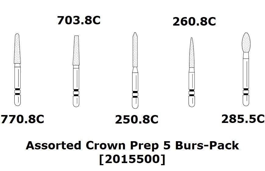 Premier Dental TWO STRIPER Diamond Round End Taper 5/PK