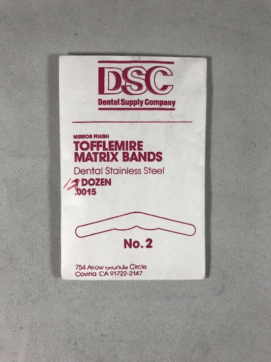 DSC 144x Mirror Finish Tofflemire Matrix Bands #2 .0015 Dental Stainless Steel (Pake of 7)