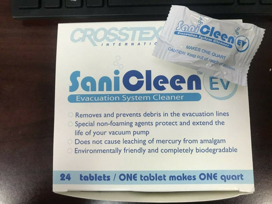 Sanicleen Evacuation System Cleaner Tablets, 2x 24/Box, Crosstex