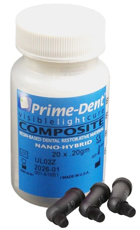 Prime-Dent Visible Light Cure Composite Nano Hybrid 0.20gm Capsules