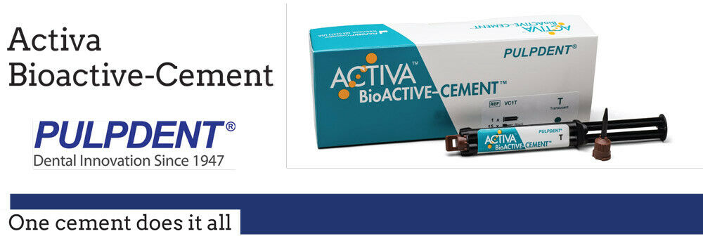 PULPDENT ACTIVA BioACTIVE-CEMENT Automix 1x7gm,2x7gm Syring +20,40Tip no etch-Bond TR