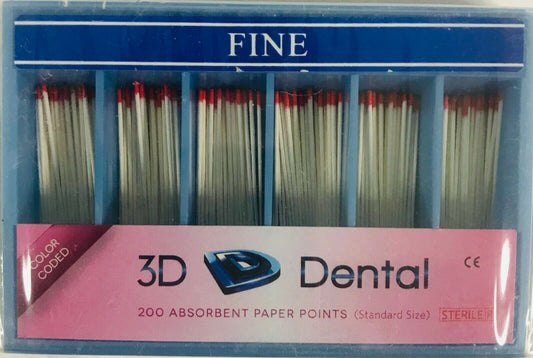 3D Dental Endodontic Premium 400pc Absorbent Paper Points FINE