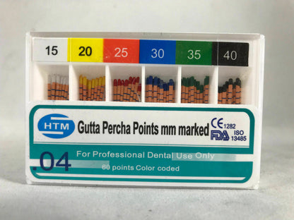 HTM Gutta Percha Points Specially Tapered .04 300 GP points