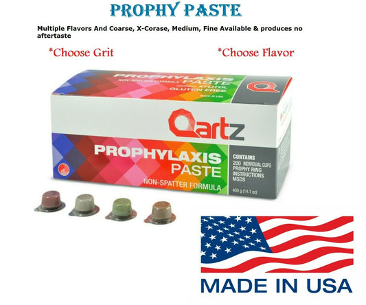 Quartz Prophy Paste Non-Splatter Formula w/ Xylitol by Dharma (400 cups/ Box)