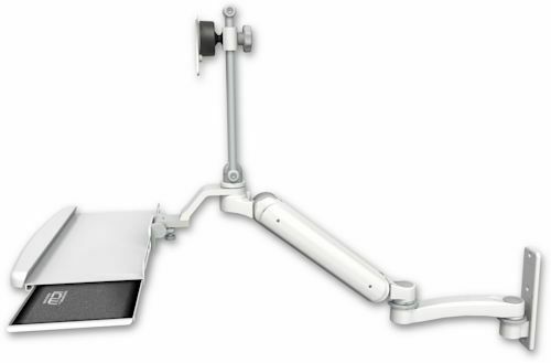 Healthcare/Dental Office–Ultra182 Arm Monitor WallMount+Bent KeyboardTray+11"Arm