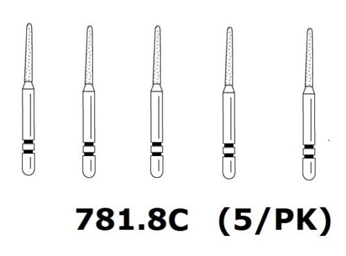 Premier Dental TWO STRIPER Diamond Round End Taper 5/PK