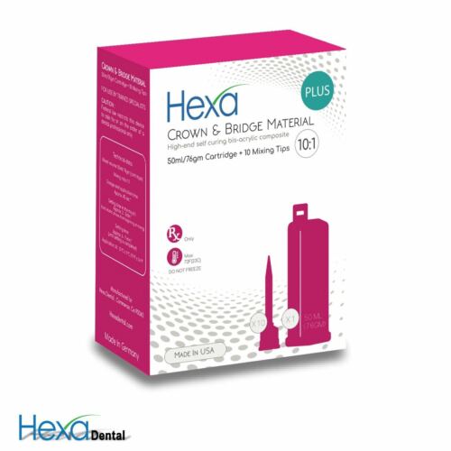 HEXA Temporary C&B Material 10:1 50 ml Cartridge + Tips Germany