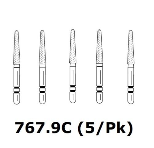 Premier Dental TWO STRIPER Diamond Round End Taper 5/PK