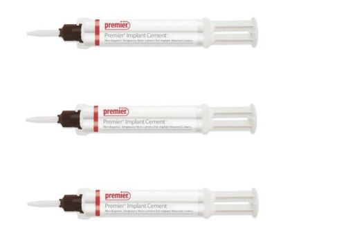 Premier Dental Implant Cement For Implant Retained crowns 3x5 mL Syringe + 25Tip