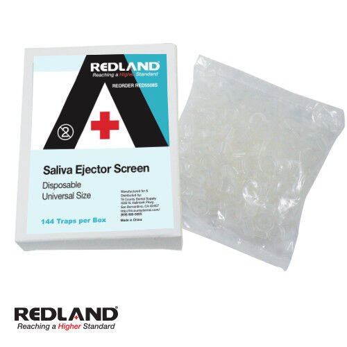 REDLAND Saliva Ejector Screen Disposable Universal Size 144 Traps/Box