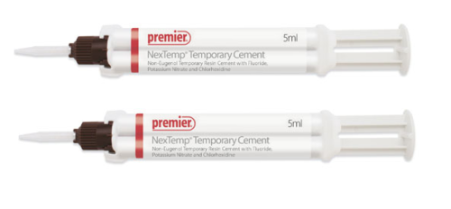 Dental NexTemp Temporary Resin Cement 5ml Automix Syringe by Premier + 5 Tips