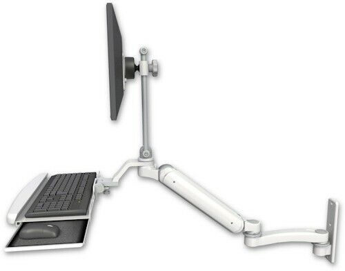 Healthcare/Dental Office–Ultra182 Arm Monitor WallMount+Bent KeyboardTray+11"Arm