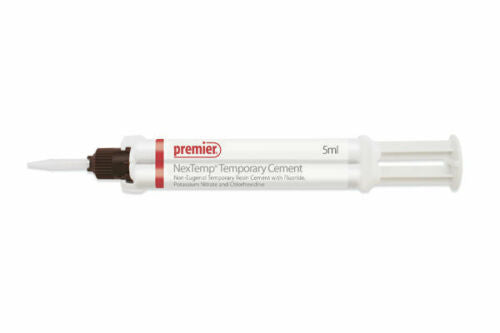 Premier Dental NexTemp CLEAR Temporary Resin Cement 5ml Automix Syringe + 5 Tips