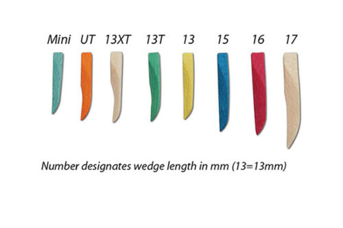 Premier Dental Anatomically Carved 400 Sycamore Wood Wedges Ultra Thin Orange