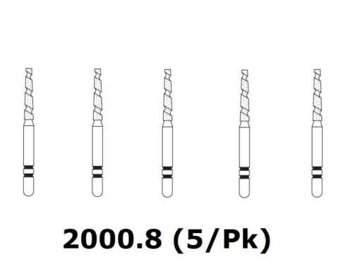 Premier Dental TWO STRIPER Diamond Round End Taper 5/PK