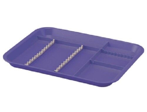 10 Pc. Plasdent Dental Instrument Divided Setup Trays Size B Neon Purple