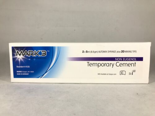 MARK3 Temporary Cement NE 2 x 5 ml Automix Syringe +20 Mixing Tips
