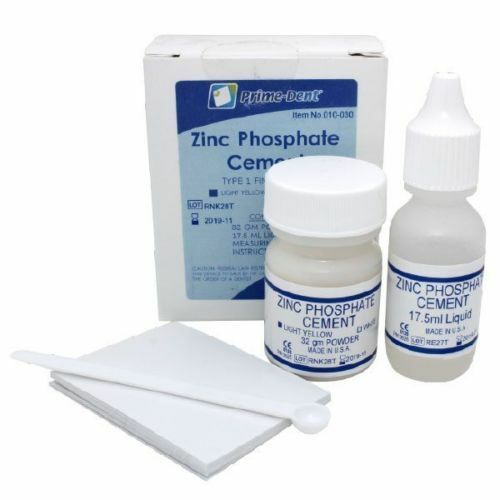 Prime Dent Zinc Phosphate Cement Kit Yellow 32g Powder - 17.5g Liquid 010-030