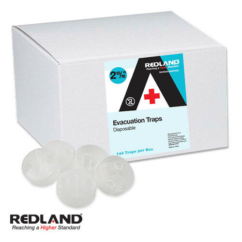 REDLAND Evacuation Traps Disposable 2-15/16" Dia 144 Pieces/Box