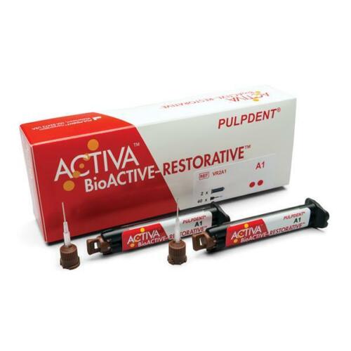 PulpDent ACTIVA BioACTIVE Restorative 2 x8gm refill syringe + 40 tips