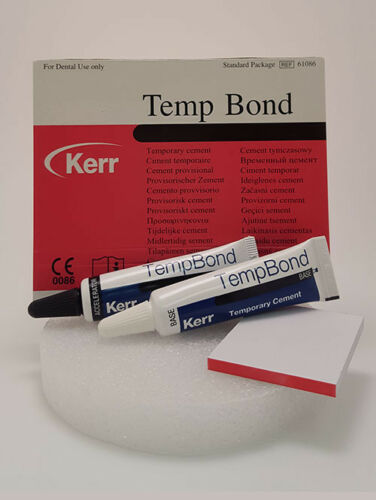 Kerr TEMP-BOND STD Temporary Dental Cement 50g Base 15g Accelerator Mixing Pad